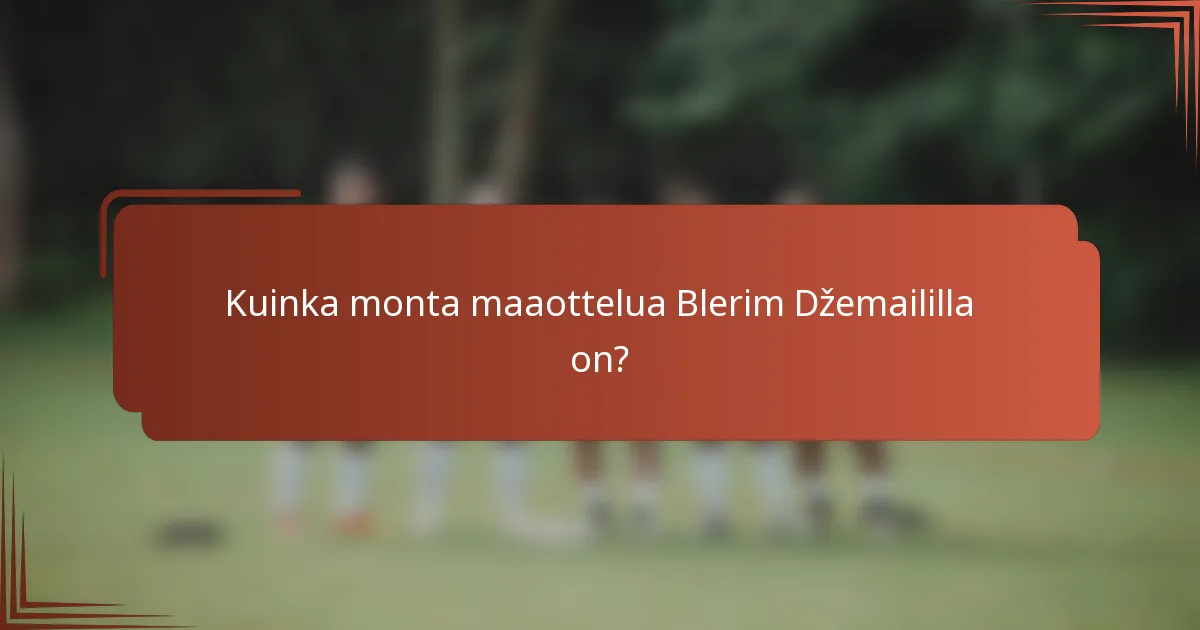 Kuinka monta maaottelua Blerim Džemaililla on?